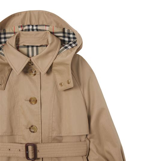 burberry kids hooded cotton twill trench coat|Burberry toddler trench coat.